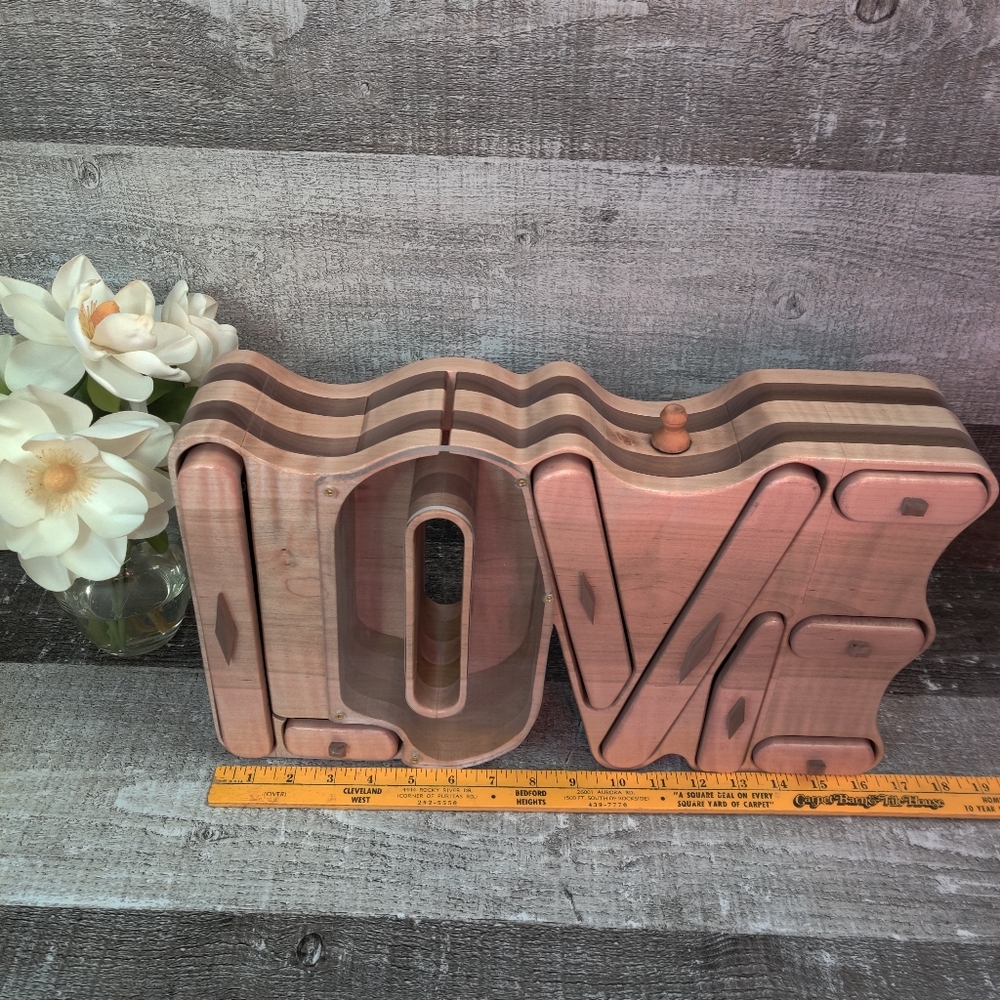 Handcrafted LOVE bandsaw jewelry box & bank*sold - Picture 8 of 8